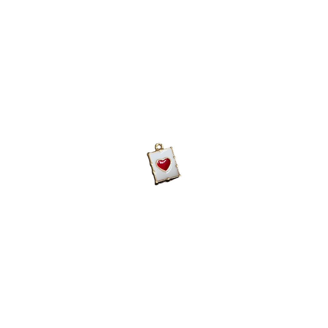 Heart card charm