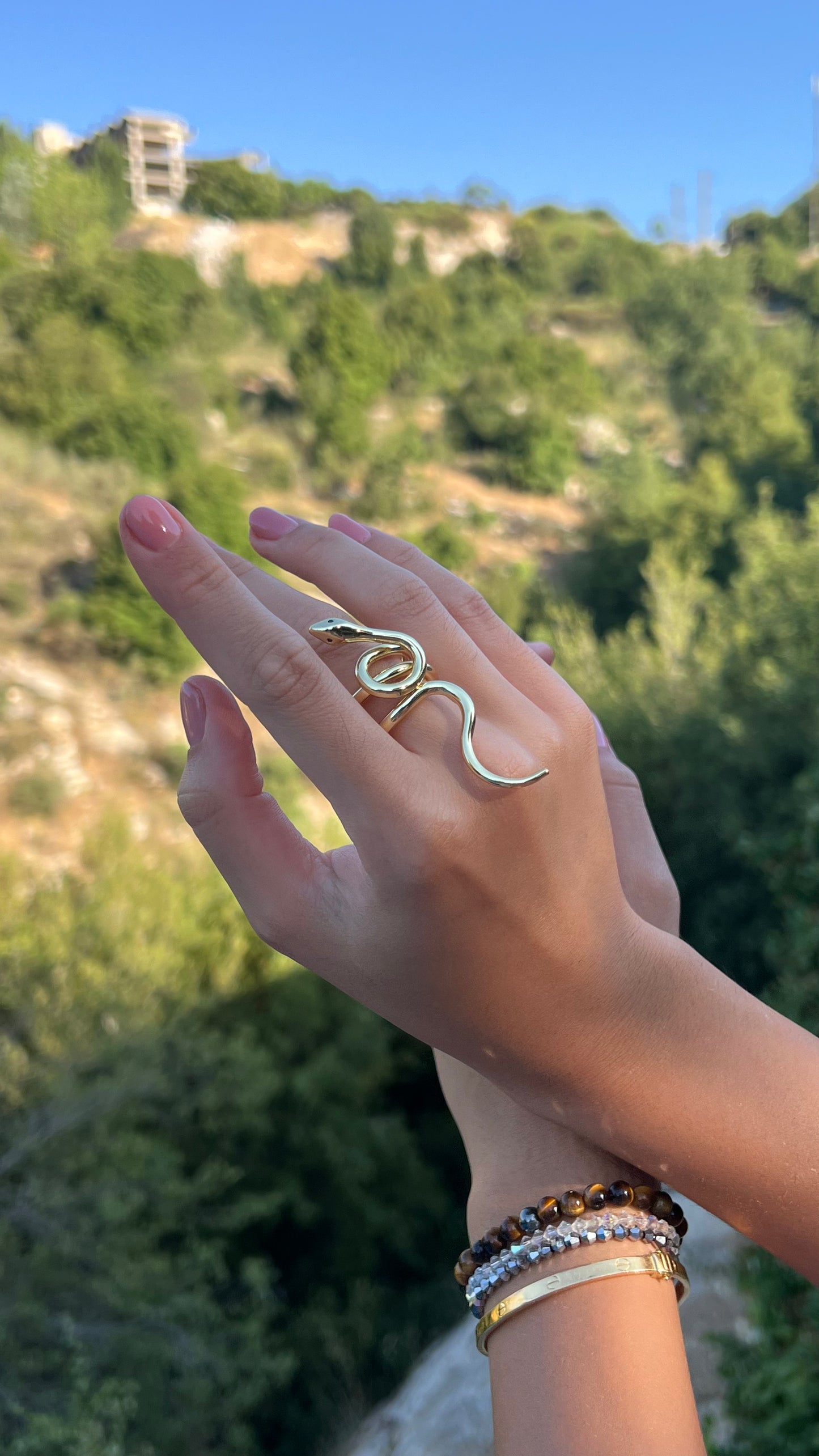 Statement snake ring