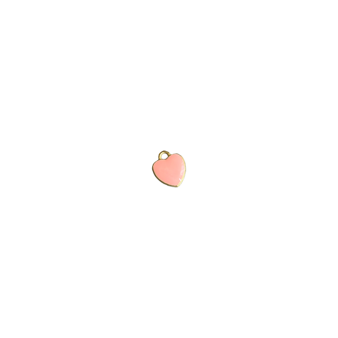 Pink heart gold charm