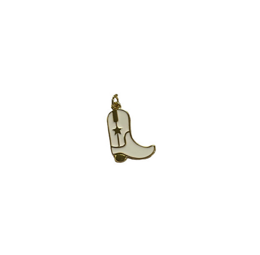 White cowboy boots charm