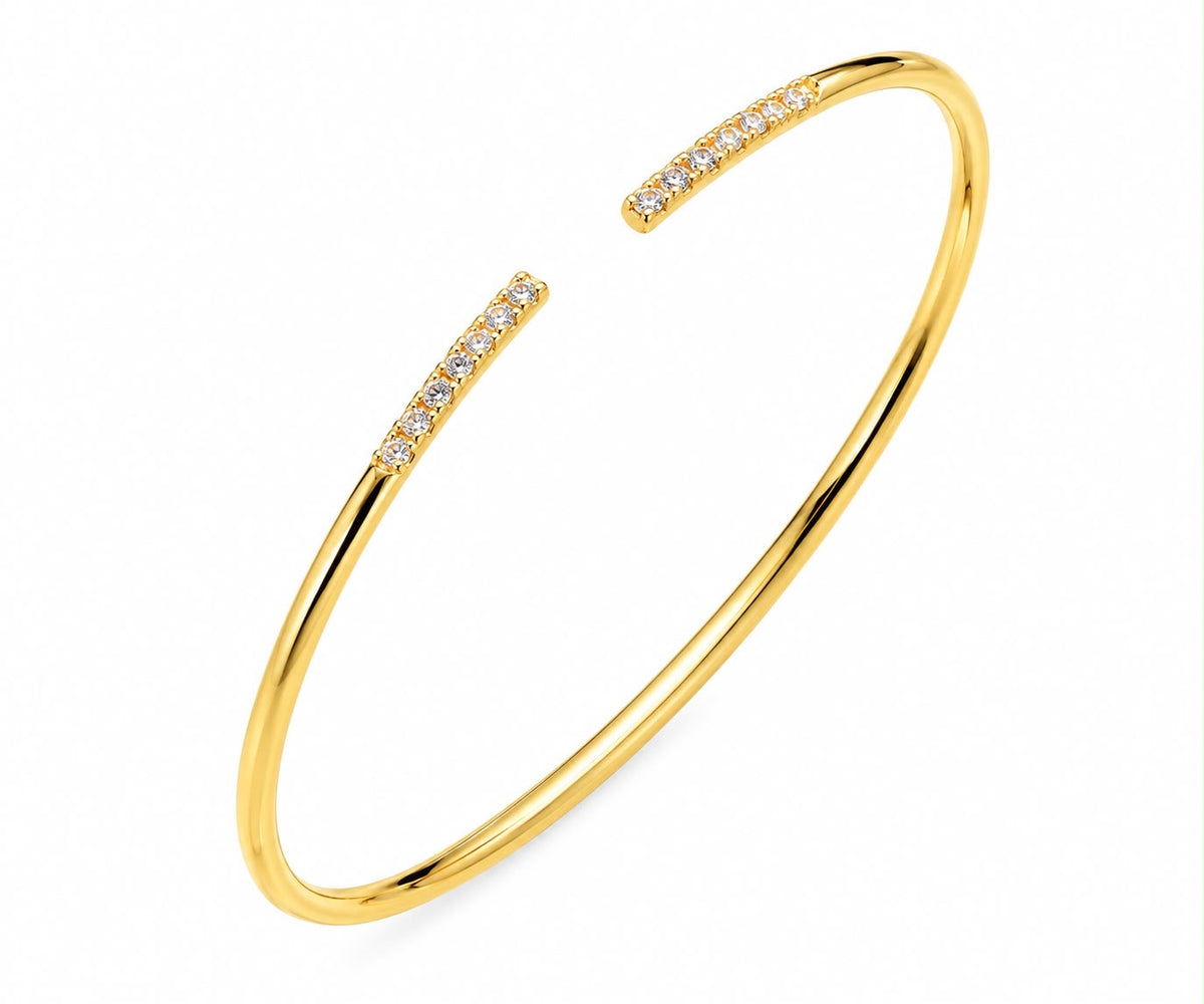 Thin princess gold bangle
