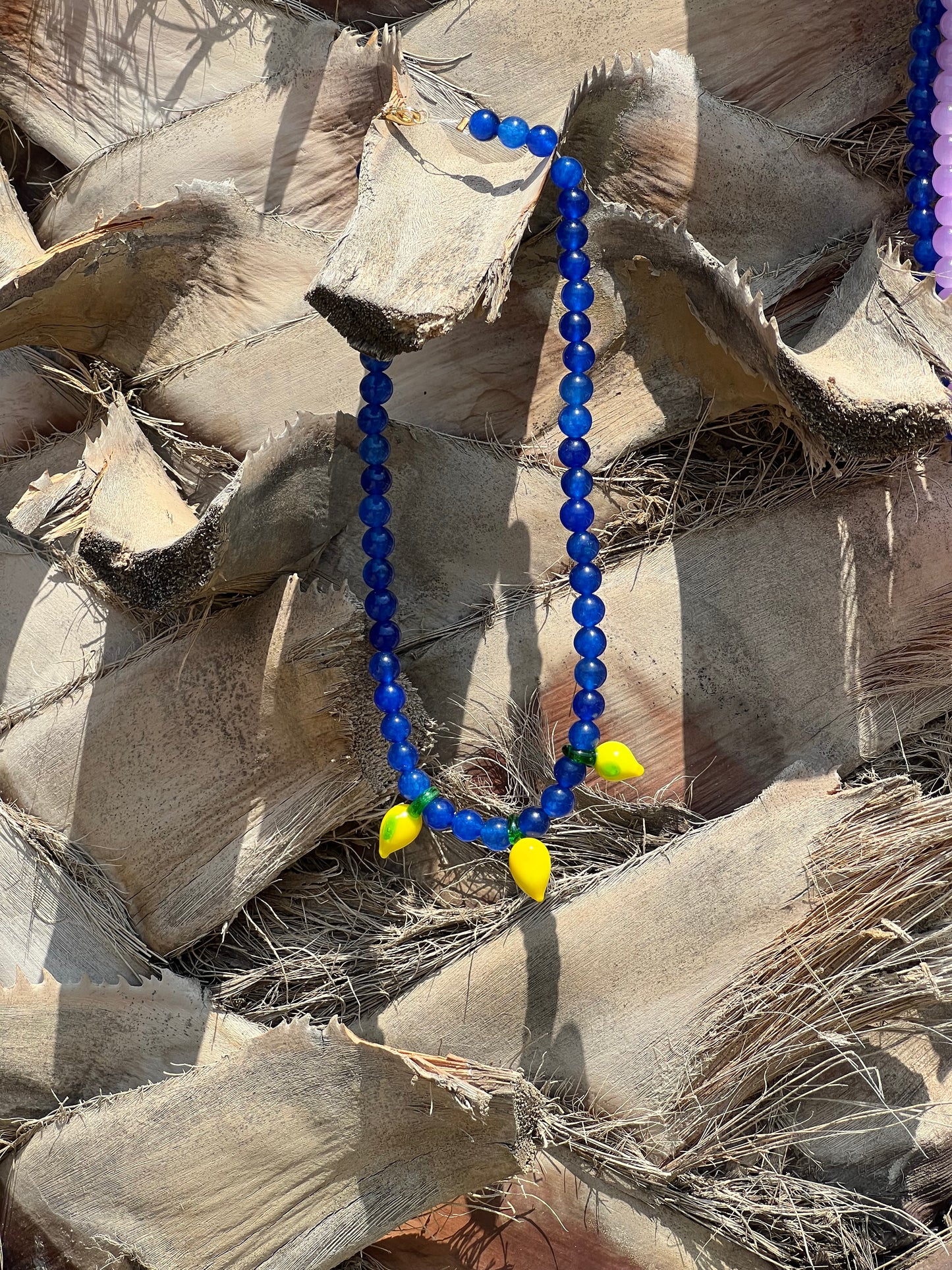 Blue lemonade necklace