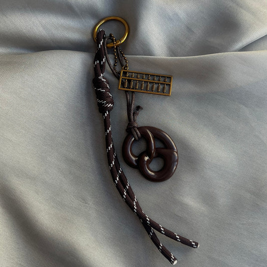 Chocolate pretsel bag/key chain