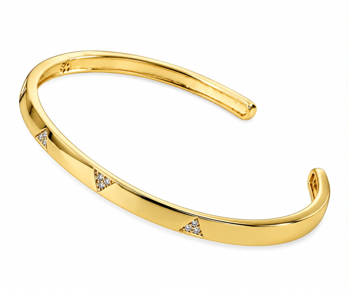 Triangle gems bangle gold