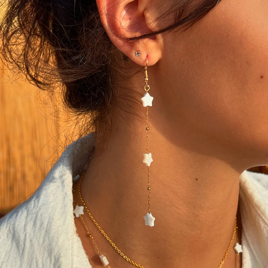 White Stars Earrings