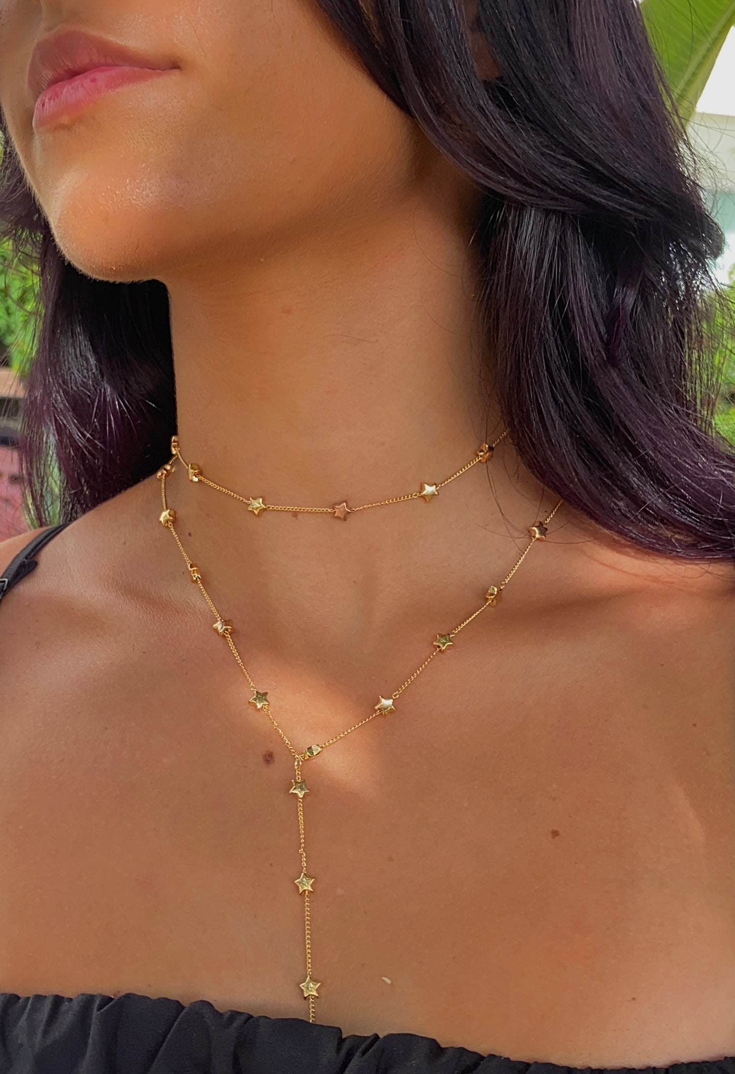 Gold Stars Set Necklace