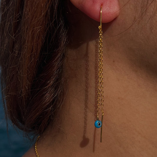 Long evil eye earrings 🧿
