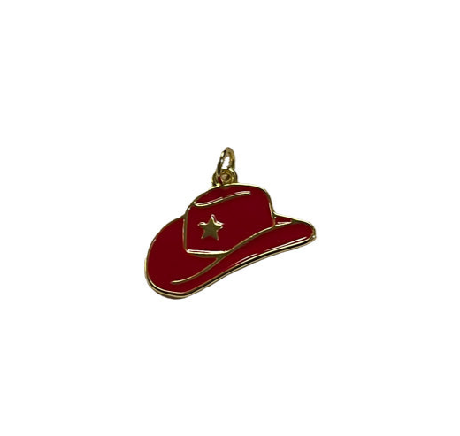 Red cowboy hat charm