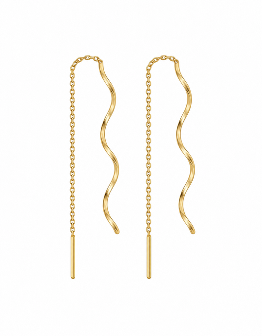 Wavy drop earrings