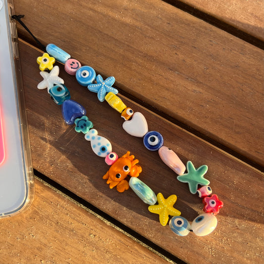 Phone strap : Ceramics ocean charms