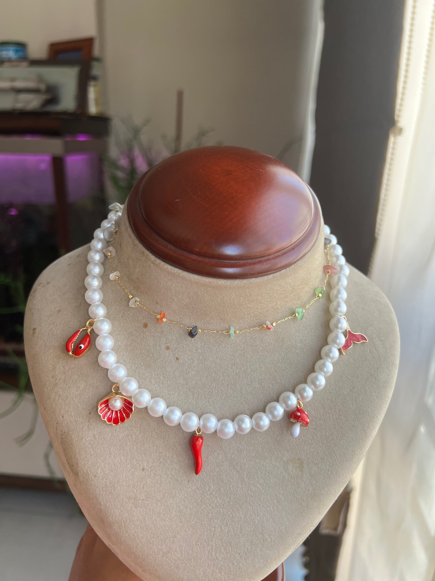 Pearls Charms Necklace