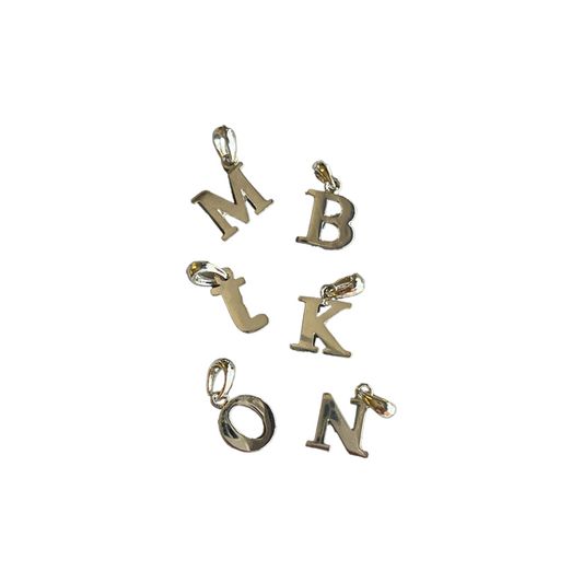 Silver letters charm